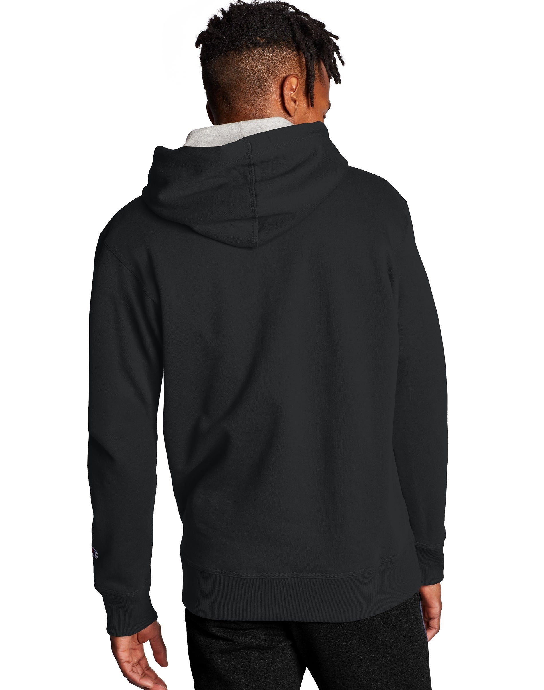 Champion Script Logo Powerblend® Pullover Hoodie back view
