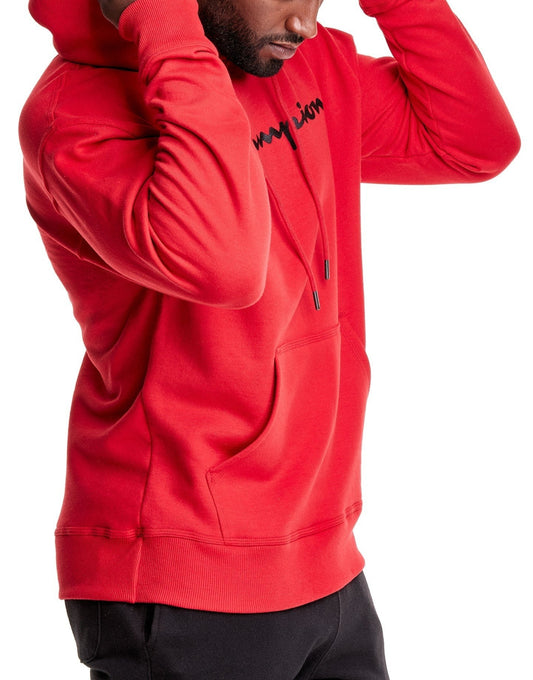 Men's Champion Script Logo Powerblend® Pullover Hoodie side view