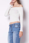 Ribbed Off The Shoulder Top