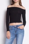 Ribbed Off The Shoulder Top