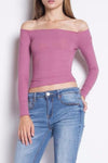 Ribbed Off The Shoulder Top