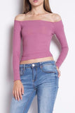 Ribbed Off The Shoulder Top