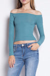 Ribbed Off The Shoulder Top