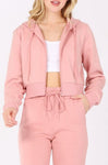 Cropped Zip Up Hoodie