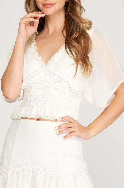 Kimono Sleeve Woven Top