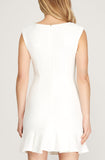 Square Neck Solid Dress