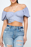 Smocked Back Crop Top