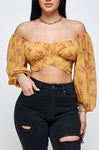 Floral Print 3/4 Sleeve Top